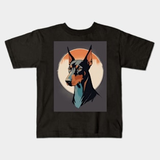 Doberman Dog 4 - Japanese Retro Art Kids T-Shirt